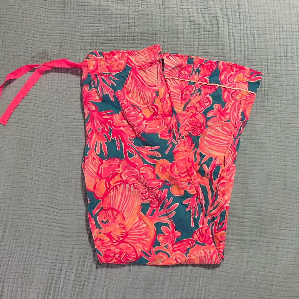 Lilly Pulitzer Pink and Blue Floral Pants